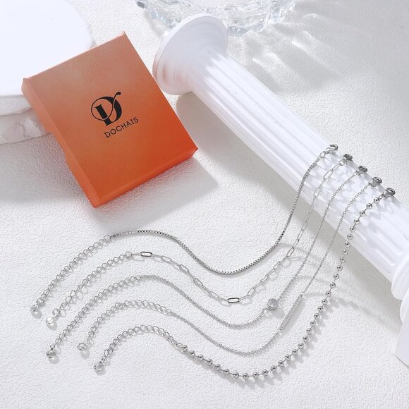 Gold Plated Stackable Dainty Bracelets for Women Jewelry Gift Set - Picture 6 of 6